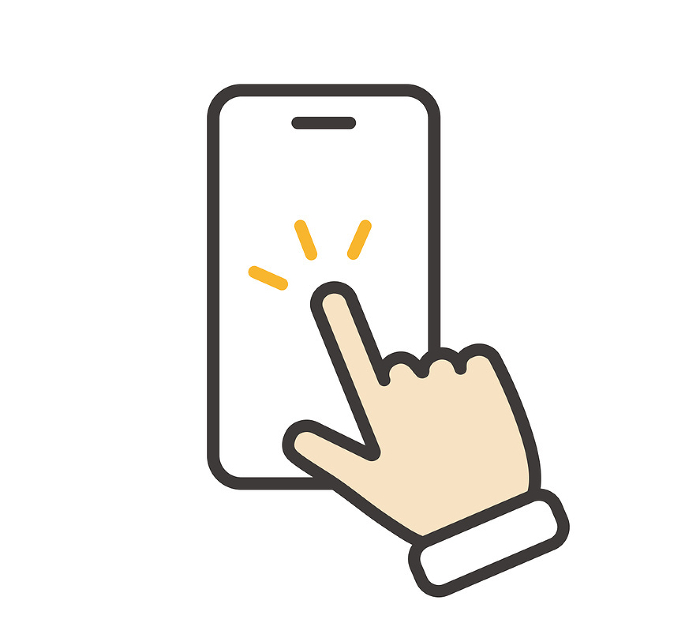Icon of a finger touching a smartphone