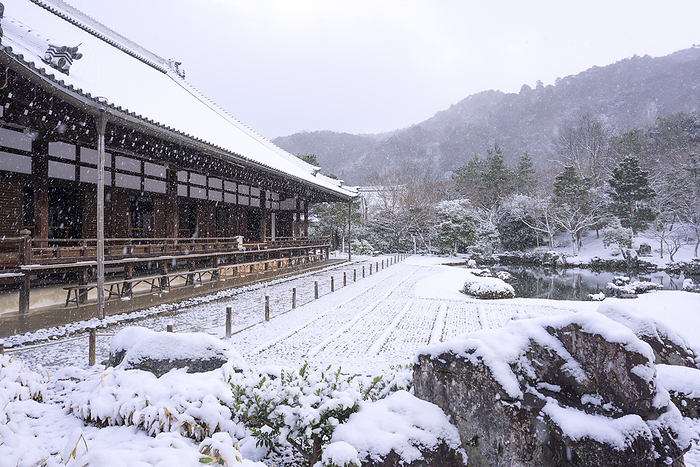Tenryuji Temple Snowy landscape Arashiyama, Kyoto World Cultural Heritage  Cultural Properties of Ancient Kyoto Soseki Muso s Sogen ike Garden 