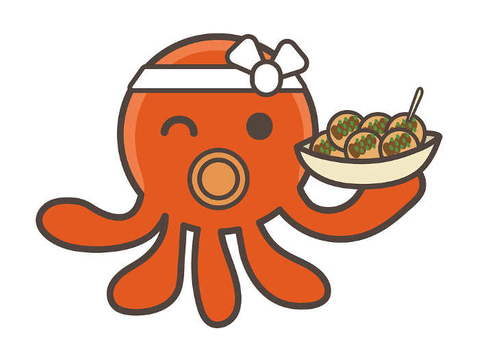 Clip art of octopus takoyaki shop