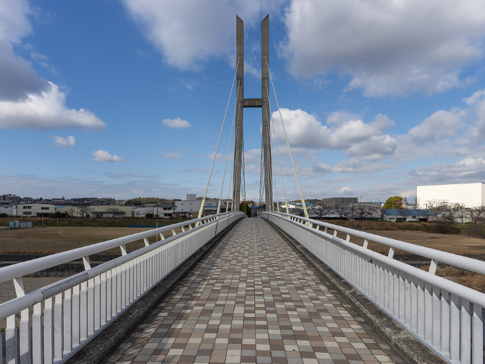 Ishikawa Cycle Bridge over Ishikawa in Tondabayashi, Osaka