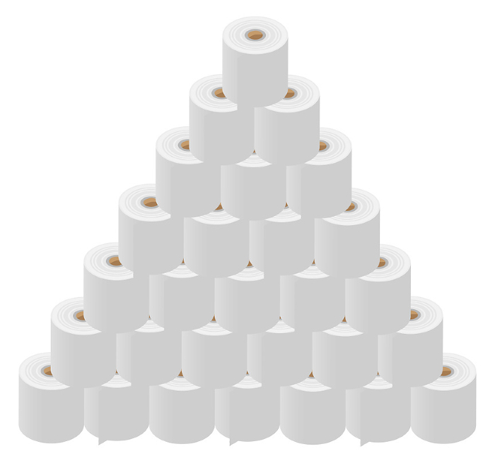 Isometric pile of toilet paper image.