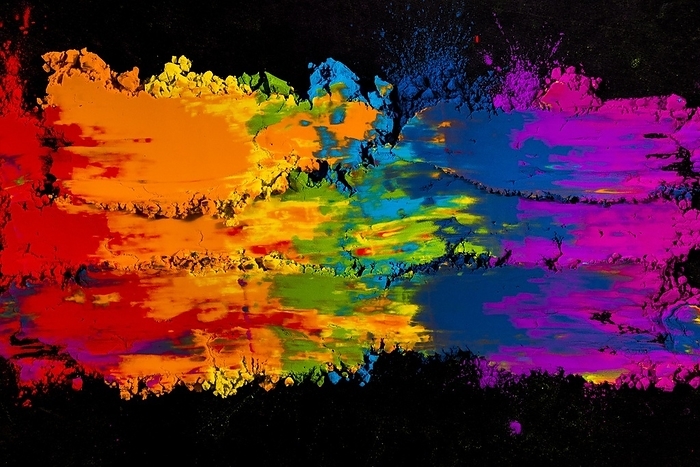 Bright smudged mixed colorful holi color, by Oleksandr Latkun