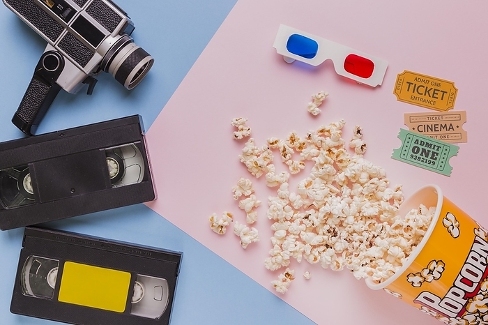 Videotape with vintage videocamera popcorns, by Oleksandr Latkun