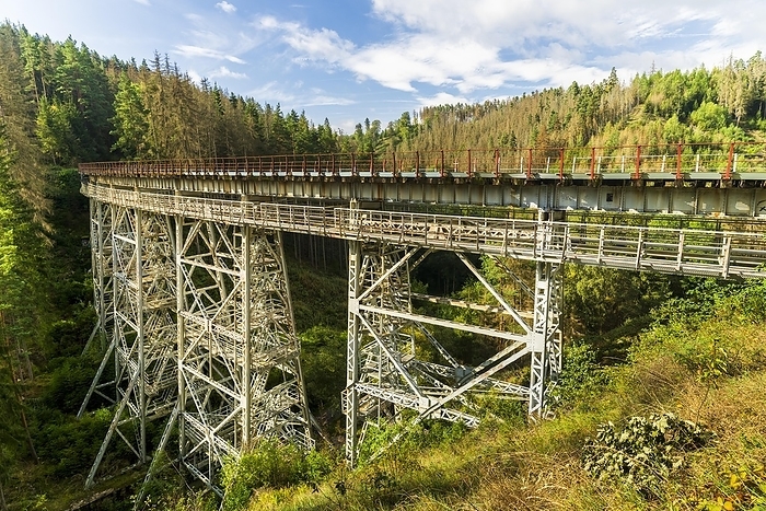 Railway bridge Ziemstal near Wysburg in the Thuringian Slate Mountains, Thuringia, Germany, Europe, by Stefan Schurr