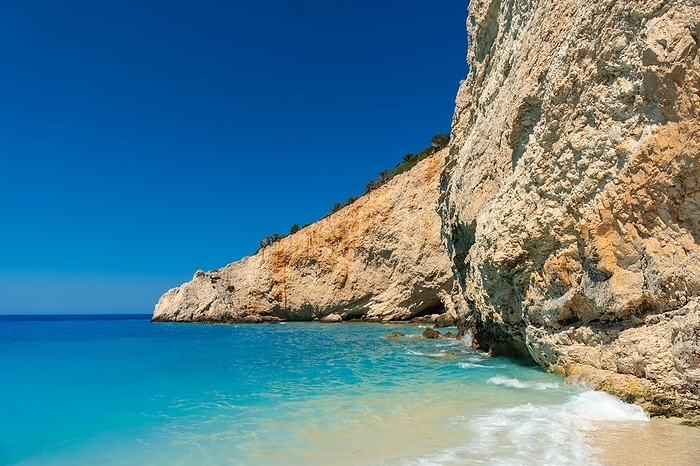 Porto Katsiki beach on Lefkada island in summer without people, Greece, Europe, by Unai Huizi