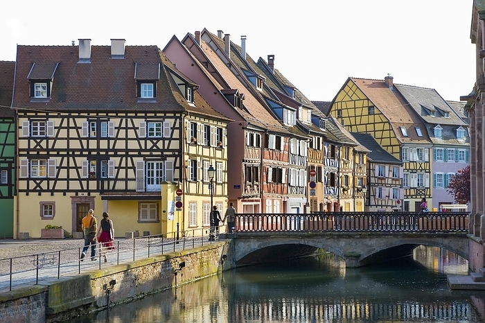 Half-timbered houses, River Lauch in Little Venice, Colmar, Alsace, France, Europe, by Wolfgang Weinhäupl