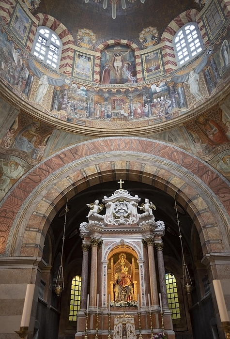 Franciscan Order, interior view of the Sanctuary of Barbana on the island of Barbana in the Grado Lagoon, Friuli Venezia Giulia, Italy, Europe, by Wolfgang Weinhäupl