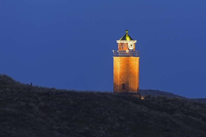 Rotes Kliff lighthouse at night at Kampen on the island of Sylt, Nordfriesland, North Frisia, Schleswig-Holstein, Germany, Europe, by alimdi / Arterra / Sven Erik Arndt