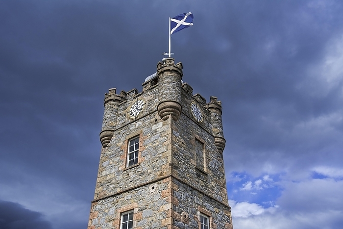 19th century Dufftown Clock Tower, previously a prison but now a tourist information centre, Banffshire, Moray, Scotland, UK, by alimdi / Arterra / Philippe Clément