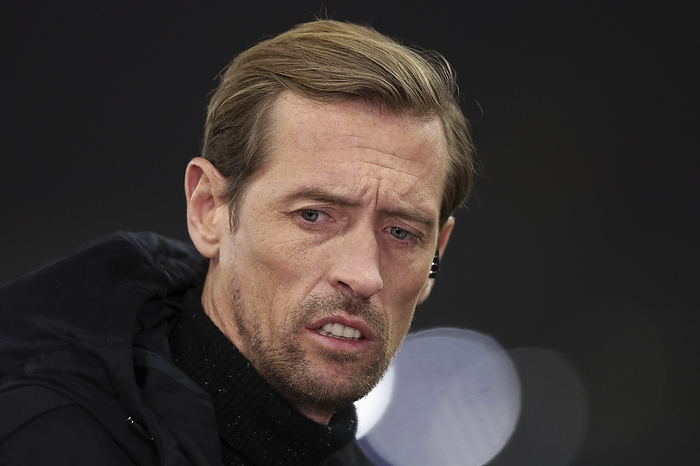 Aston Villa v Newcastle United   Premier League Peter Crouch TNT Sports football pundit on the side line before the Premier League match between Aston Villa and Newcastle United at Villa Park on January 30, 2024 in Birmingham, England.   WARNING  This Photograph May Only Be Used For Newspaper And Or Magazine Editorial Purposes. May Not Be Used For Publications Involving 1 player, 1 Club Or 1 Competition Without Written Authorisation From Football DataCo Ltd. For Any Queries, Please Contact Football DataCo Ltd on  44  0  207 864 9121