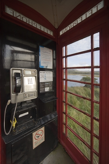 Scotland Argyll And Bute, Scotland  Inerior Of Red Telephone Box In The Scottish Highlands, by John Short   Design Pics