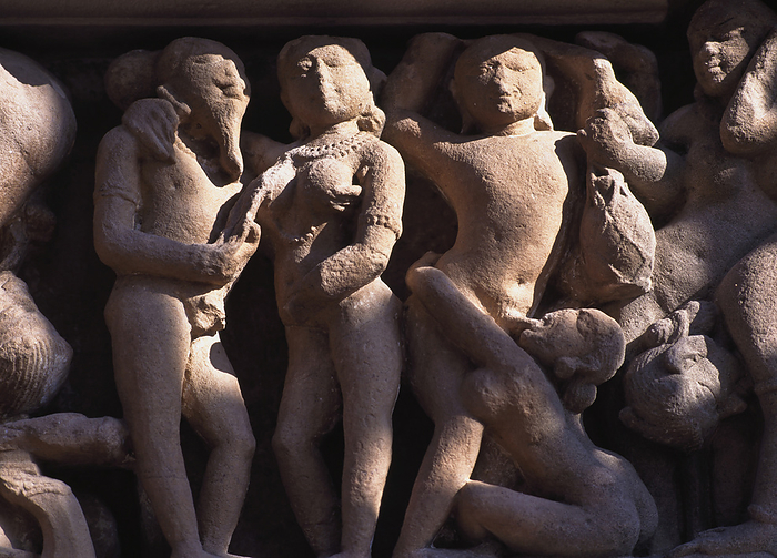 Erotic Sculpture At Khajuraho Temple., by Chris Caldicott / Design Pics