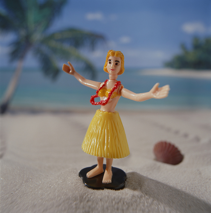 Fv0978, Tom Szuba; Mini Plastic Hawaiian Figurine, by Tom Szuba / Design Pics