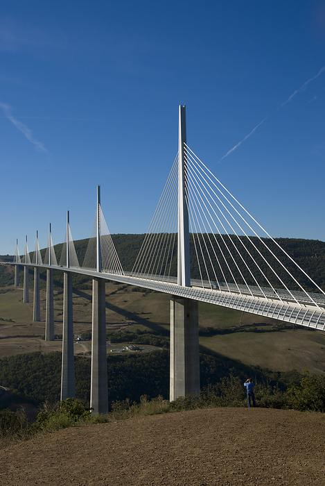 France Europe, France, Aveyron, Millau, Suspension Bridge, by Charles Bowman   Design Pics
