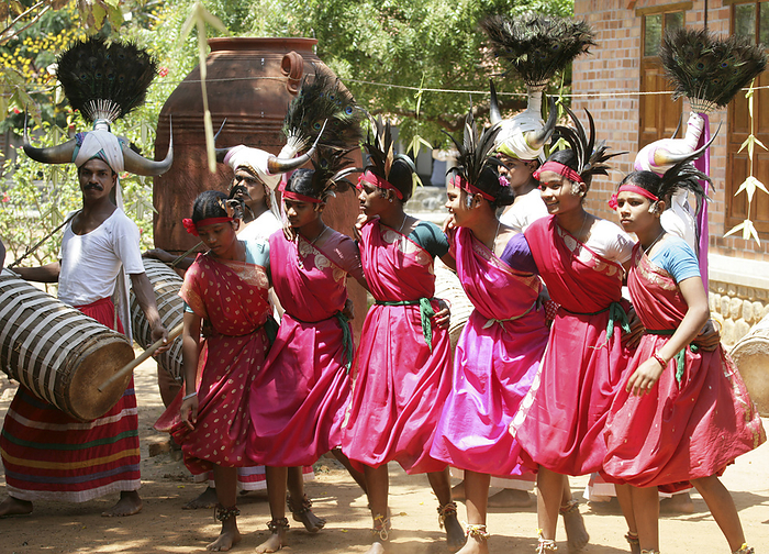 India Village Dancers  Dakshina Chitra, Tamil Nadu, India, by Chris Caldicott   Design Pics