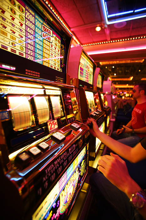 Las Vegas, USA Las Vegas, Nevada, Usa. Slot Machines At Flamingo Casino, by Naki Kouyioumtzis   Design Pics