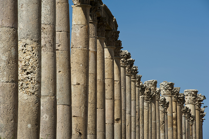 Jordan Cardo Maximus Colonnade At The Roman Ruins  Jerash, Jordan, by Chris Parker   Design Pics