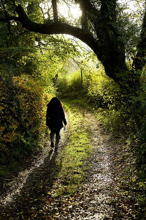 United Kingdom Woman Hiking On A Path In The Village Of Huntsham  Devon, England, by Naki Kouyioumtzis   Design Pics