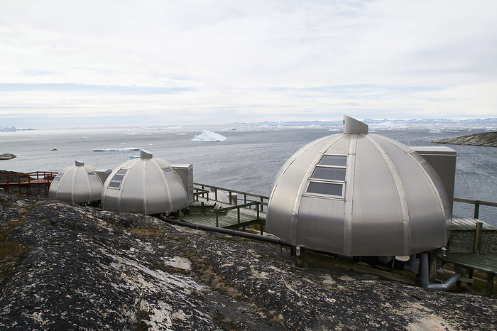 Greenland Aluminium  igloos  At The Hotel Arctic In Ilulissat On The West Coast Of Greenland, The Most Northerly 4 Star Hotel. Greenland., by Toby Adamson   Design Pics