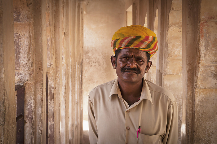 Jodhpur, India Portrait Of Mature Man Wearing Colorful Turban  Jodhpur, Rajasthan, India, by Alex Adams   Design Pics