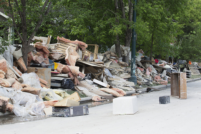 Calgary, Canada Garbage And Destroyed Household Items Piled Along The Street After A Flood  Calgary, Alberta, Canada, by Michael Interisano   Design Pics