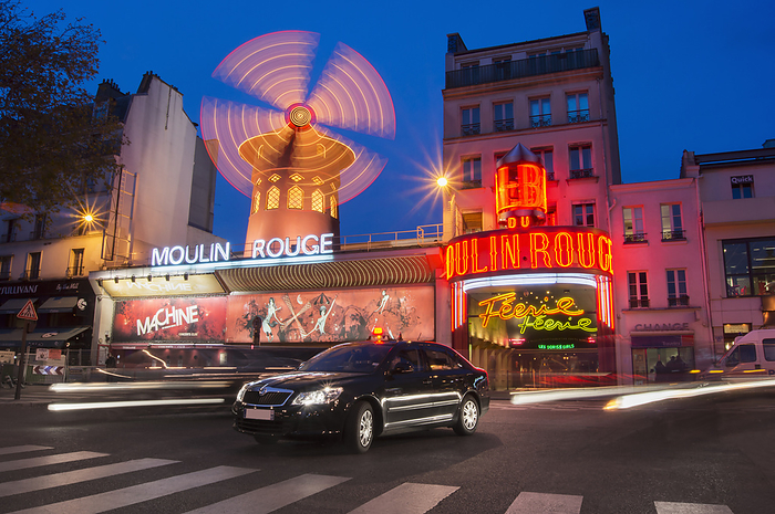 Paris, France Moulin Rouge At Dusk  Paris, France, by Charles Bowman   Design Pics