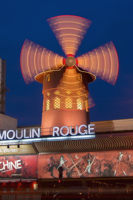 Paris, France Moulin Rouge At Dusk  Paris, France, by Charles Bowman   Design Pics