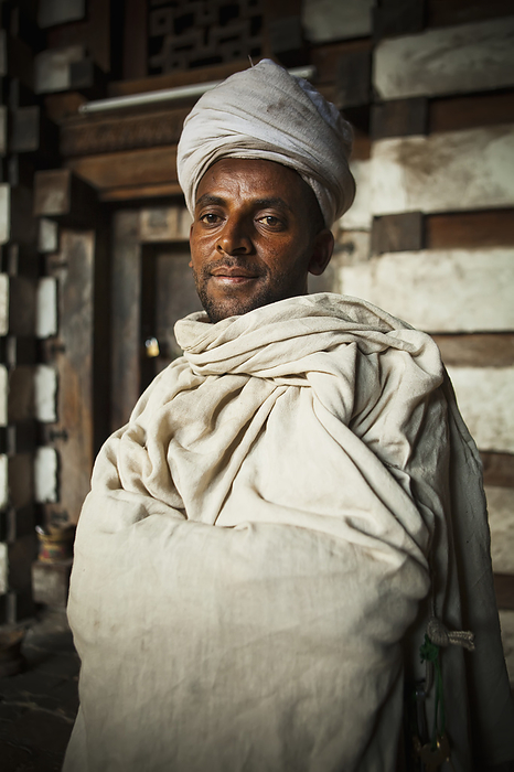 Ethiopia Portrait Of The Priest At Yemrehanna Kristos Church, Near Lalibela  Ethiopia, by Toby Adamson   Design Pics