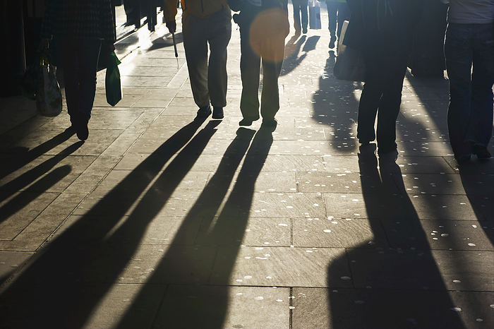 London, United Kingdom Shadows Of Pedestrians Cast On The Sidewalk  London, England, by Ingrid Rasmussen   Design Pics