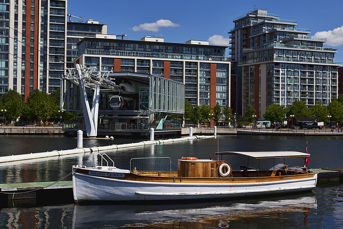 London, United Kingdom Vintage Boat And New Construction, Royal Victoria Docks  London, England, by Doug McKinlay   Design Pics