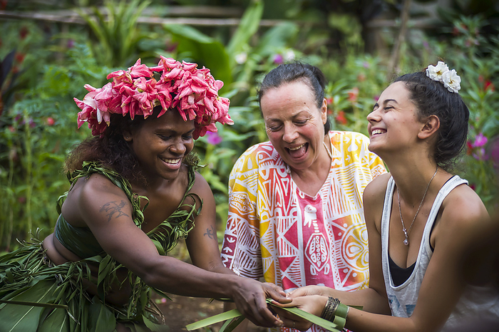 Vanuatu Tourists Enjoying A Cultural Tour On Tanna Island  Tanna Island, Vanuatu, by David Kirkland   Design Pics