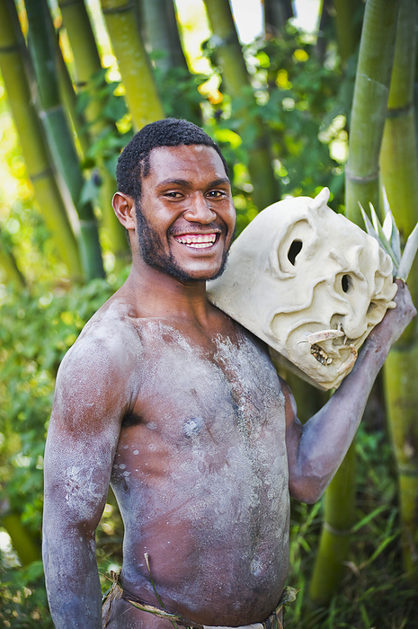 Papua New Guinea A Goroka Mudman With His Headdress Off  Goroka, Eastern Highlands, Papua New Guinea, by David Kirkland   Design Pics