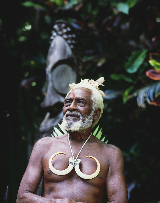 Vanuatu Village Chief Conducting Traditional Sorcery Ceremony  Ambrym Island, Vanuatu, by David Kirkland   Design Pics