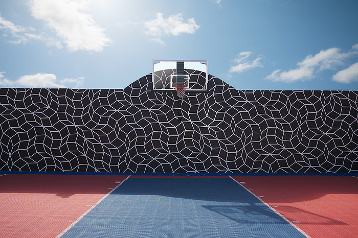 Basketball Net And Painted Wall; Toronto, Ontario, Canada, by Vast Photography / Design Pics