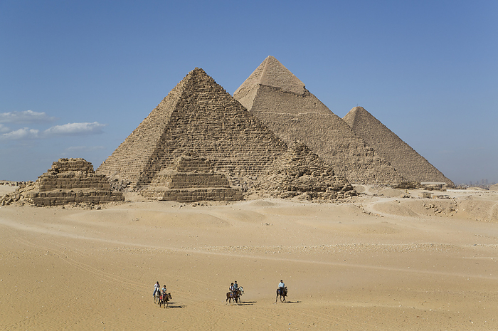 Giza, Egypt Local Men On Horses, The Giza Pyramids  Giza, Egypt, by Richard Maschmeyer   Design Pics