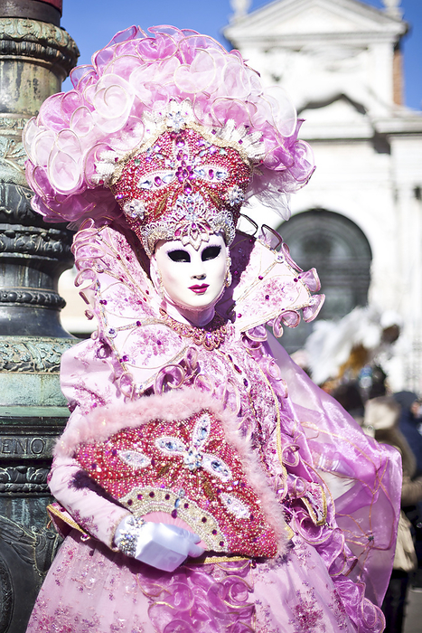 Venice A Woman In A Glamorous Pink Costume  Venice, Italy, by Alexander Macfarlane   Design Pics