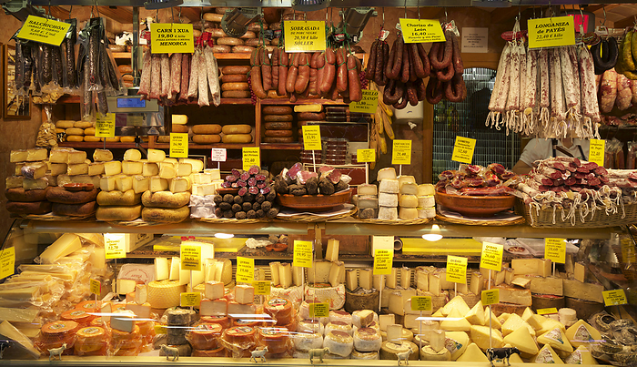 Cheese And Charcuterie Stall In Covered Market, by Chris Caldicott / Design Pics