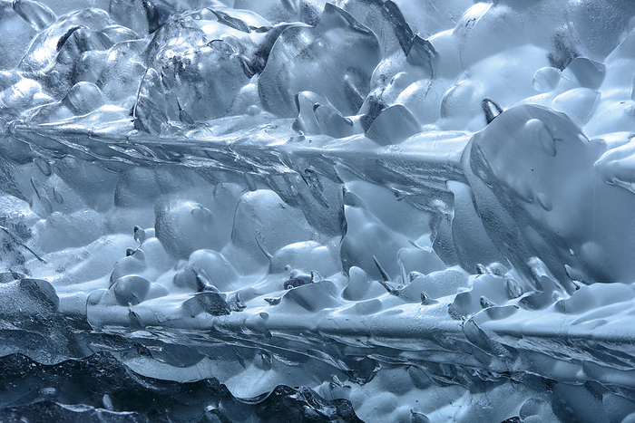 Close up detail of the icy formations of the South Sawyer Glacier in Tracy Arm, Inside Passage, Alaska, USA; Alaska, United States of America, by Michael Melford / Design Pics