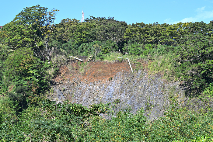 Remains of the landslide that collapsed during the Kumamoto earthquake, Kumamoto Prefecture