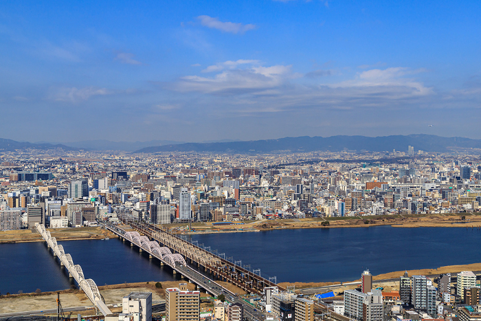View toward Kyoto from the Umeda Sky Building Hanging Garden Observatory