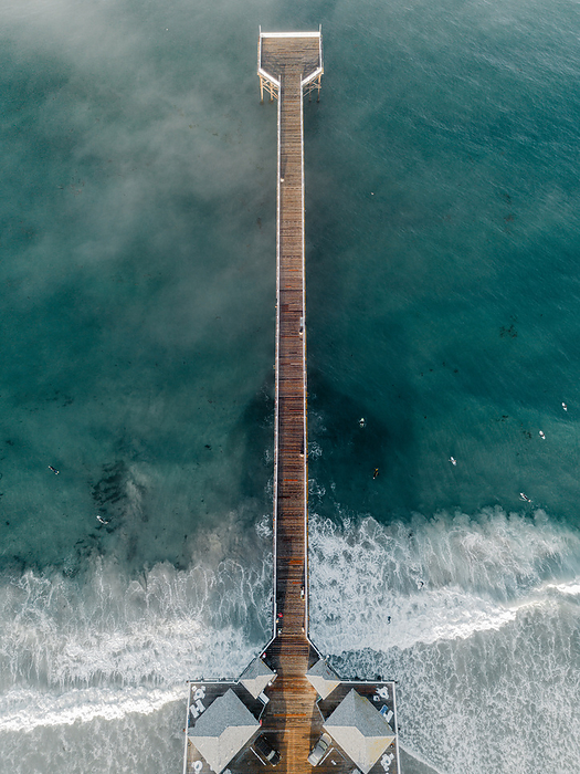 Drone shot of Pacific Beach pier in early morning, by Cavan Images / Justin Hunter Photography