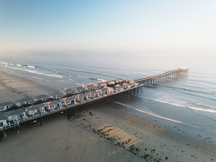 Pacific Beach Pier in early morning fog, by Cavan Images / Justin Hunter Photography