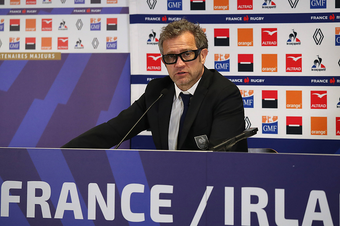 France   Guinness Six Nations Rugby Championship   France vs Ireland   02 02 2024 FRANCE, MARSEILLE, FEBRUARY 02. Fabien France   Guinness Six Nations Rugby Championship   France vs Ireland   02 02 2024 FRANCE, MARSEILLE, FEBRUARY 02. Fabien Galthie head coach of France pictured during the press conference, PK, Pressekonferenz after the Guinness Six Nations Rugby Championship match between France and Ireland, on February 02, 2014 at the Stade Velodrome in Marseille, France. Photo by Manuel Blondeau  AOP.Press Marseille Stade Velodrome Provence France Copyright: x ManuelxBlondeau AOP.Pressx AOP20240202 0066