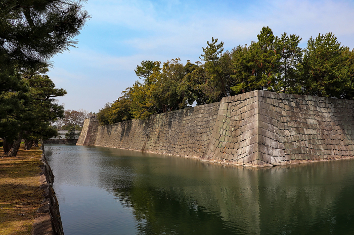 Water moat and stone wall of Nijo Castle, Kyoto