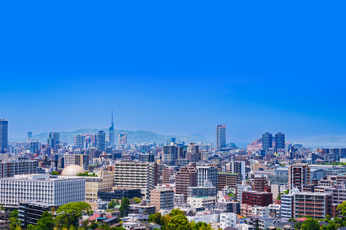 Panoramic view of Hakata city (Fukuoka, Kyushu)