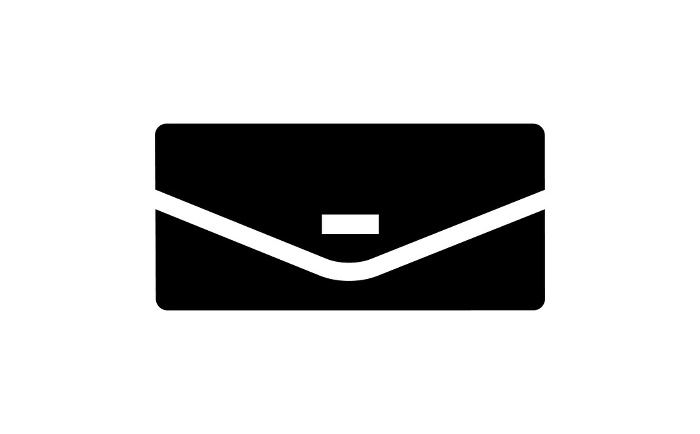 Black silhouette icon of a long wallet