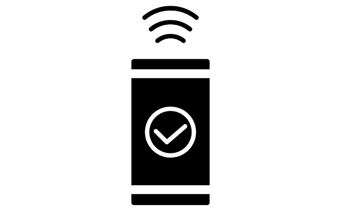 Black silhouette icon of a communicating mobile payment