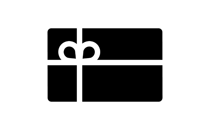 Black silhouette icon of gift card
