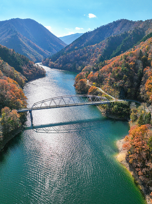 Gatani Bridge and Autumn Leaves Fukui Pref.