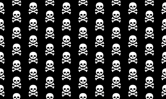 Seamless pattern background with skull mark